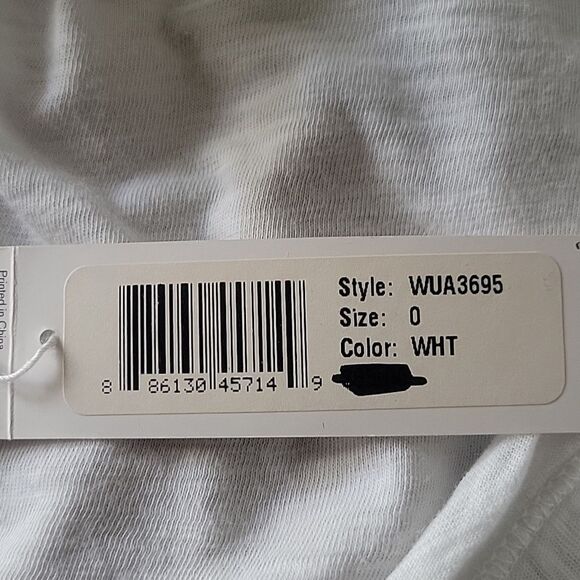 NWT James Perse 0 XS Sheer Slub Casual V Neck Tee Shirt Top White Short Sleeve - Picture 7 of 12